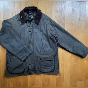 Barbour Bedale Men's Olive green Waxed Cotton Jacket with Corduroy Collar 40